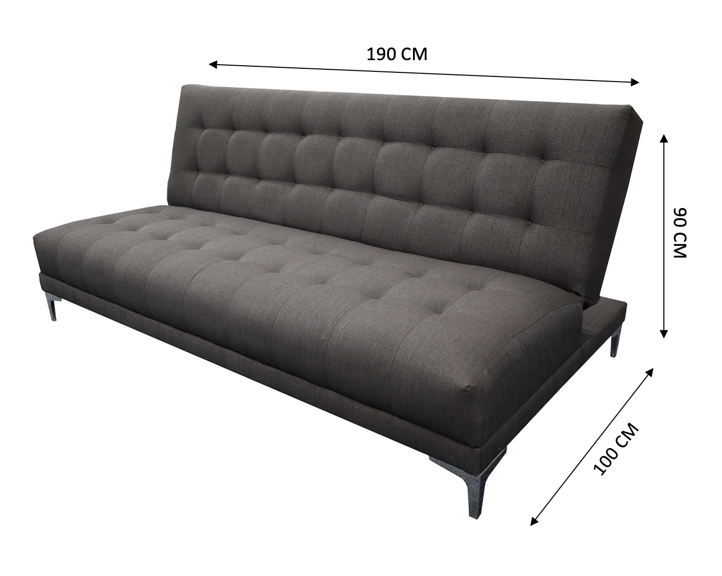 Sofa cama Verso Gris Oxford - Matrimonial Futon 3 posiciones, El Bazar Store