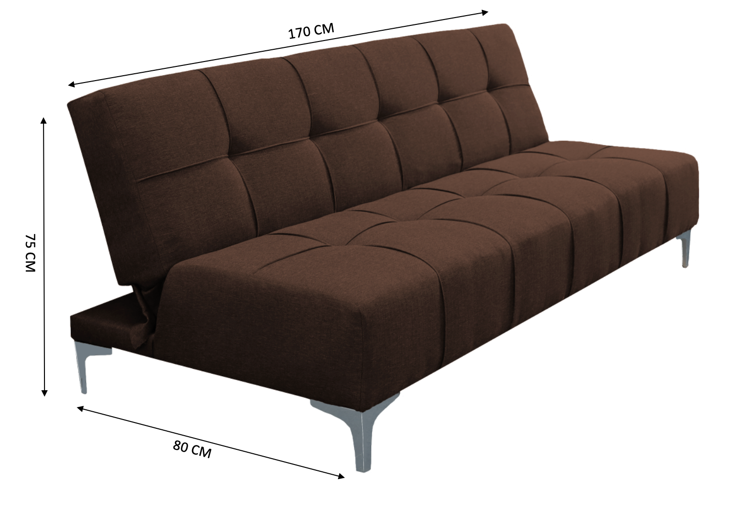 Sofá Cama Reclinable New York Lino Chocolate Futon 3 Posiciones, El Bazar Store