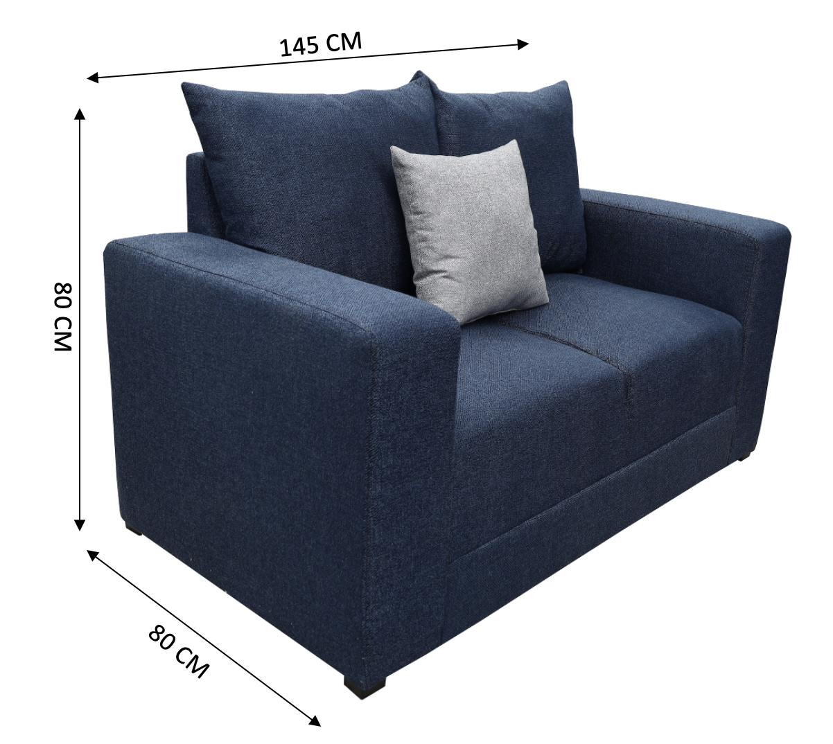 Love seat El Bazar Store Miami Lino azul marino 2 plazas, Modular, Moderno, Sala