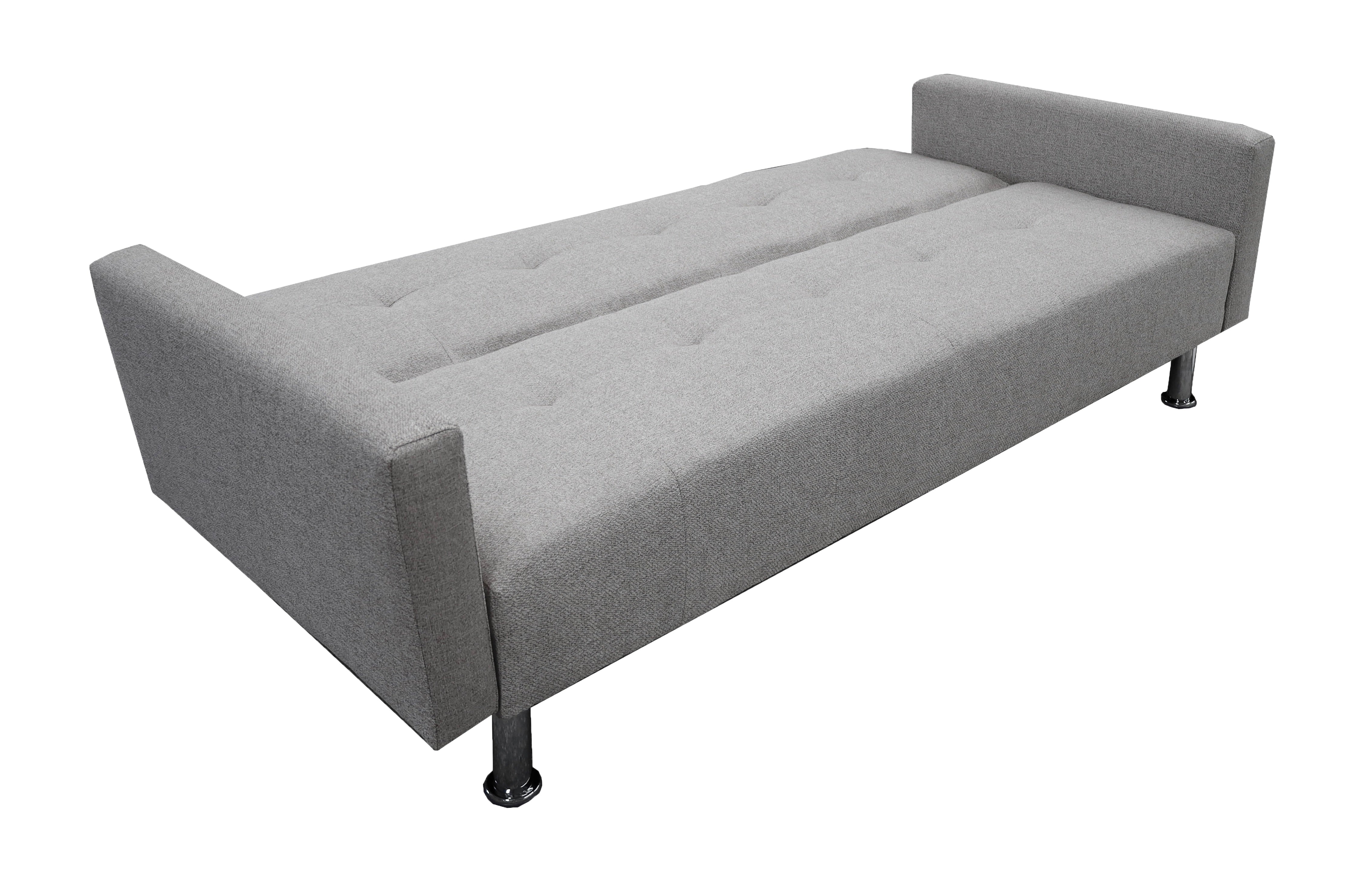 Sofa Cama Paris Lino Plata, Brazos plegables, El Bazar Store, Futon 3 posiciones