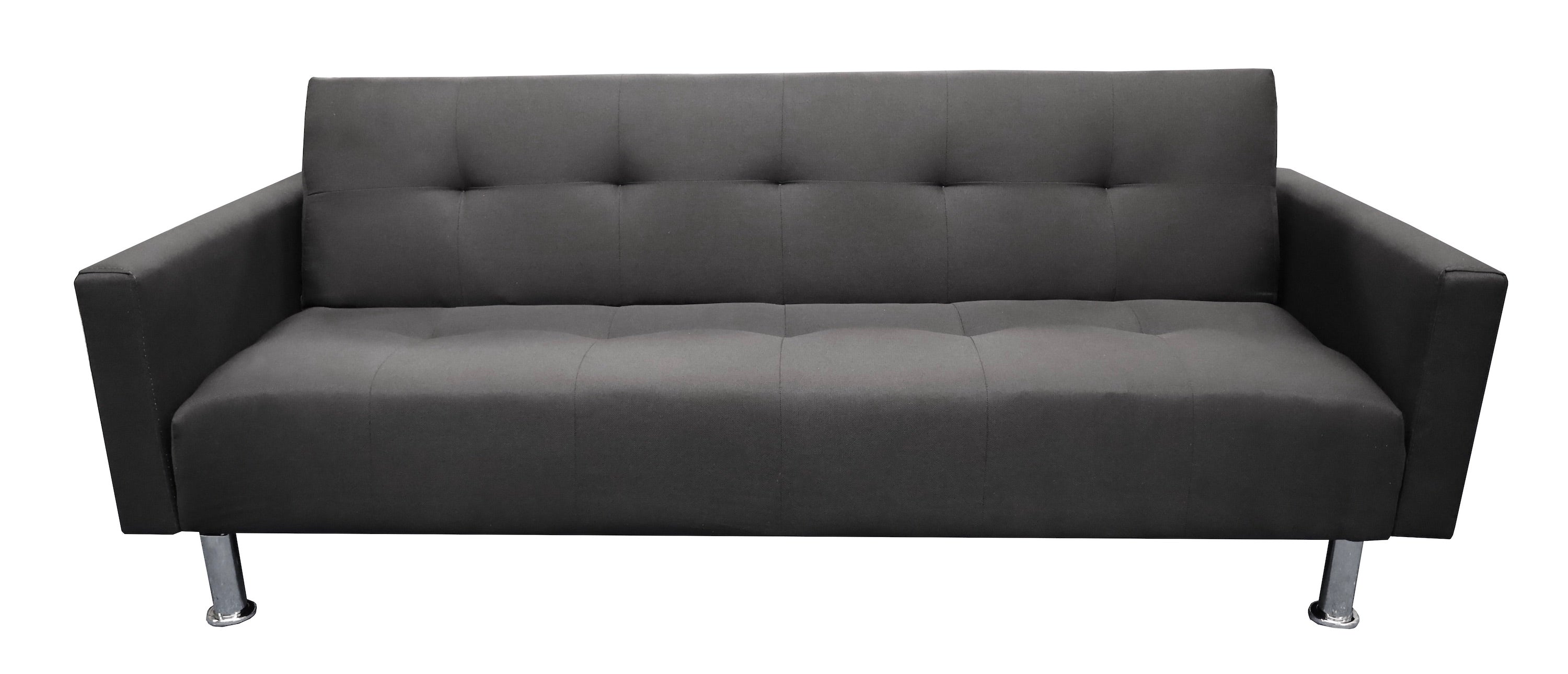 Sofa Cama Paris Lino Negro, Brazos plegables, El Bazar Store, Futon 3 posiciones