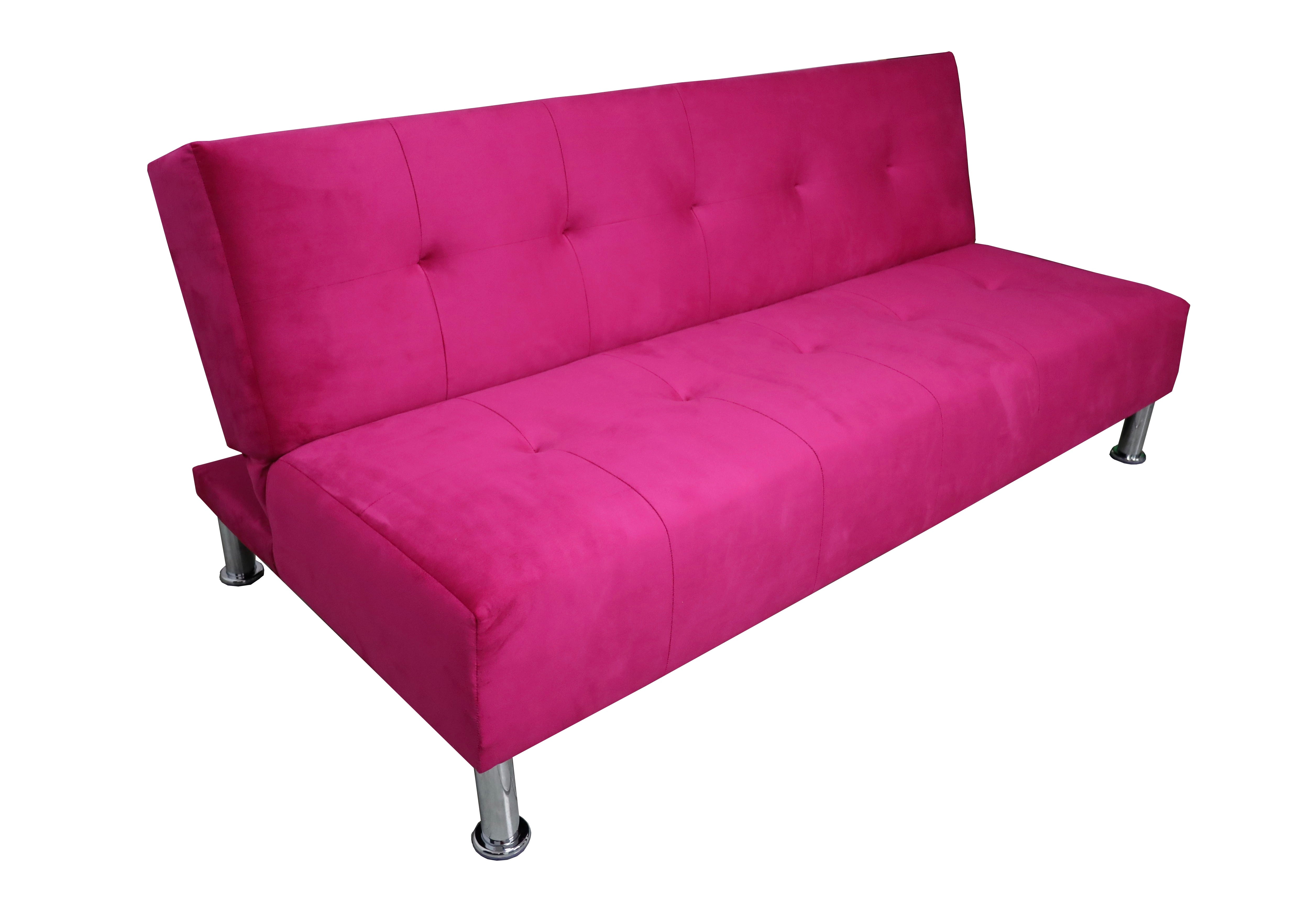 Sofa Cama Paris terciopelo Rosa, Brazos plegables, El Bazar Store, Futon 3 posiciones