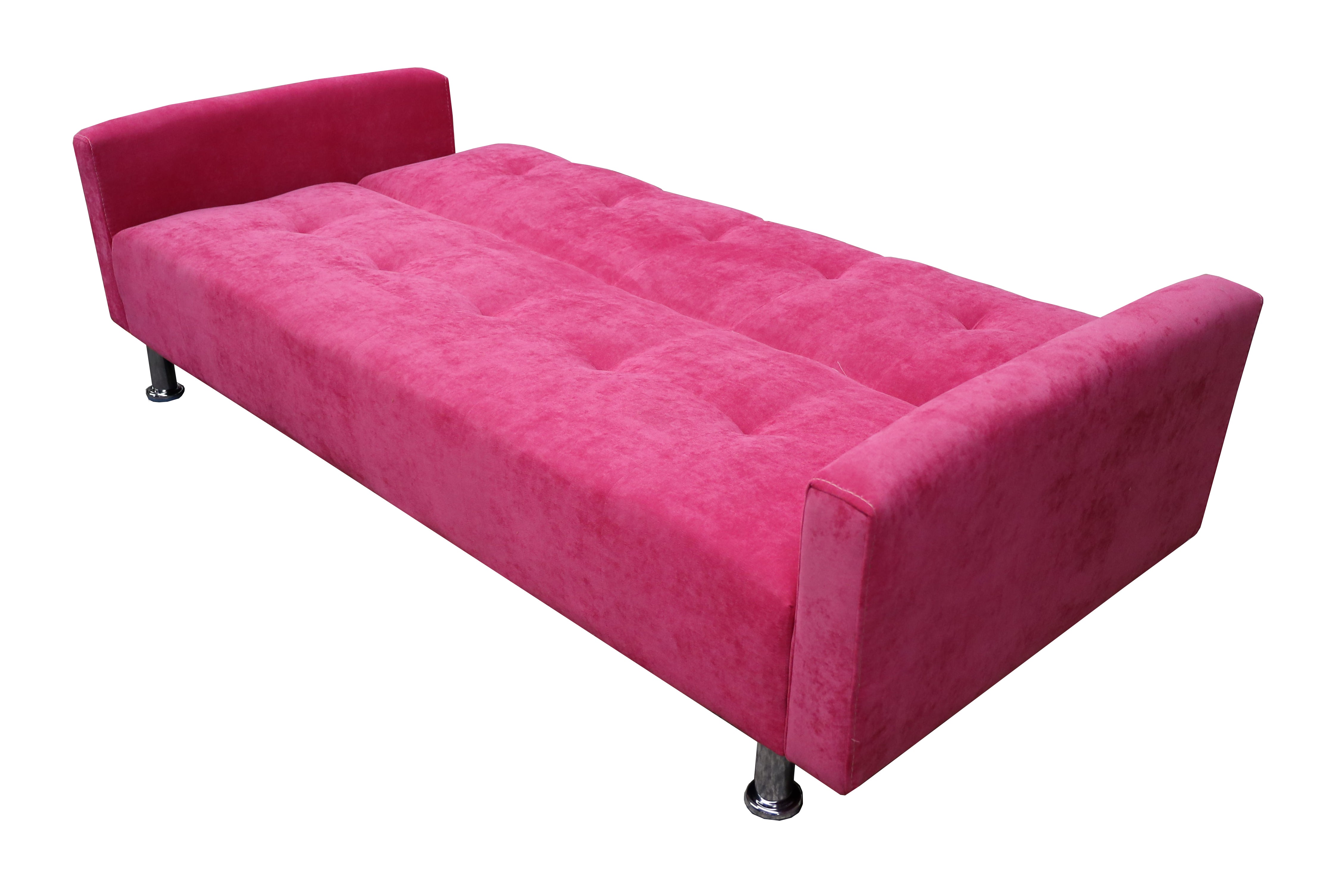 Sofa Cama Paris terciopelo Rosa, Brazos plegables, El Bazar Store, Futon 3 posiciones