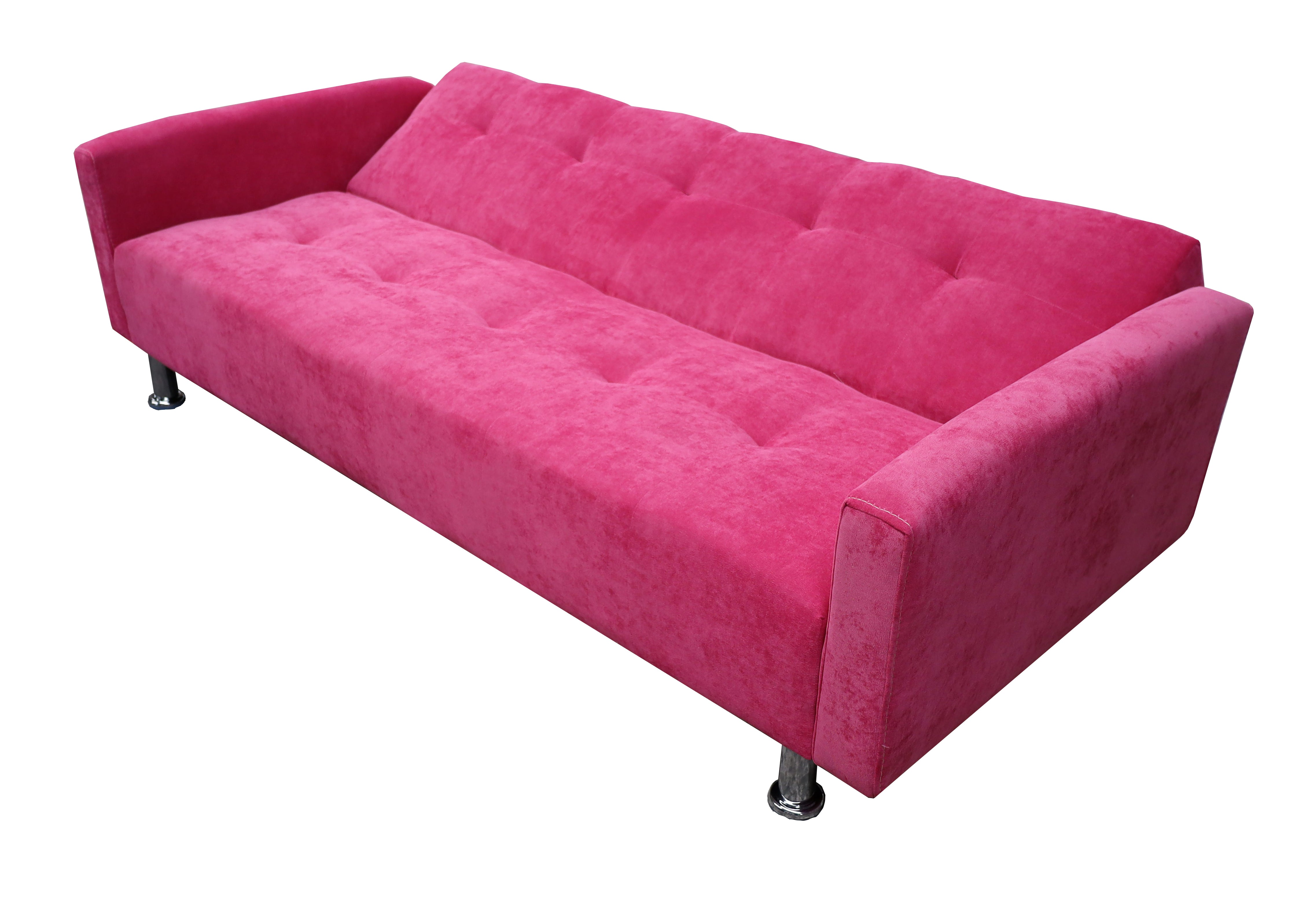 Sofa Cama Paris terciopelo Rosa, Brazos plegables, El Bazar Store, Futon 3 posiciones