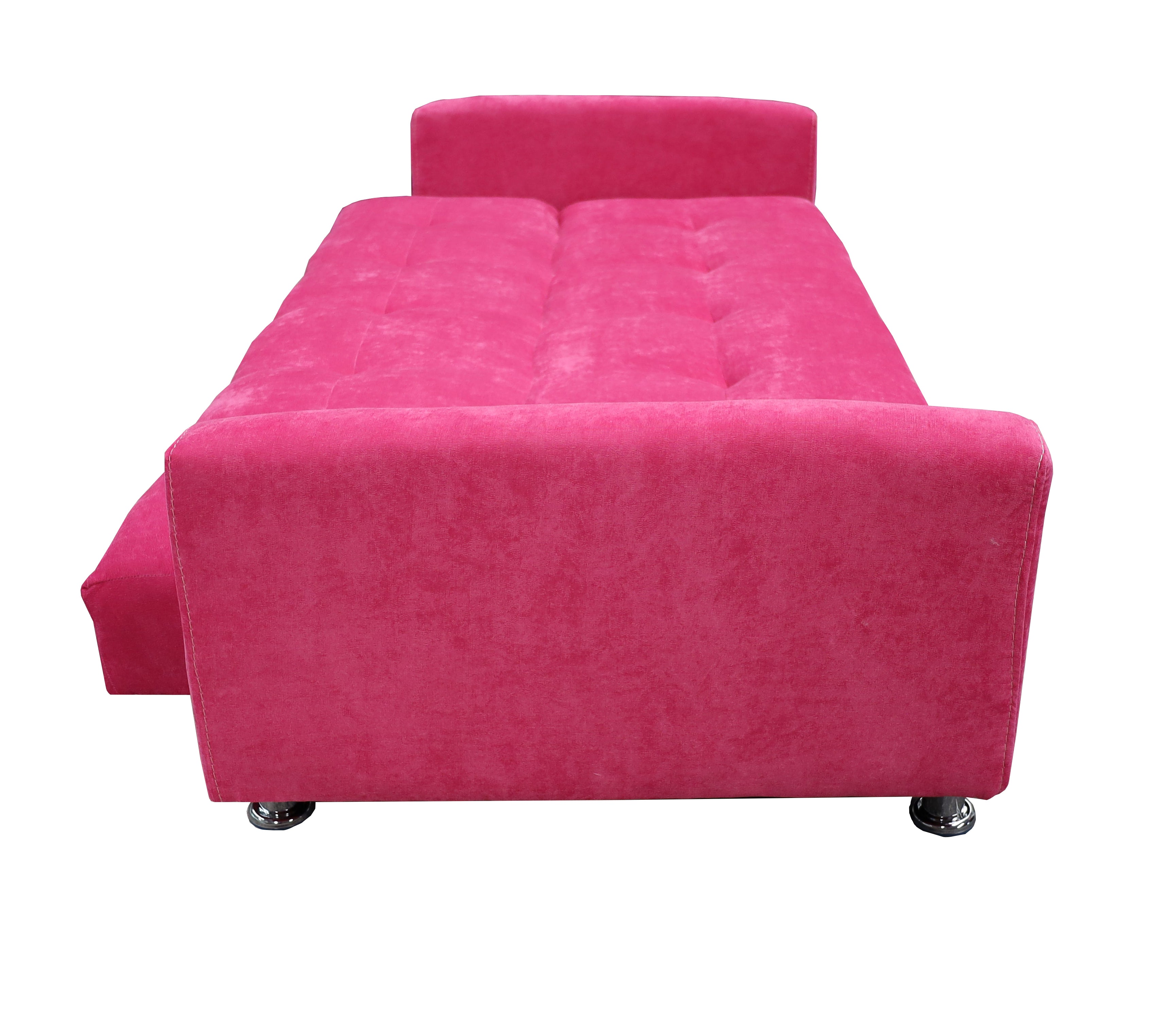 Sofa Cama Paris terciopelo Rosa, Brazos plegables, El Bazar Store, Futon 3 posiciones