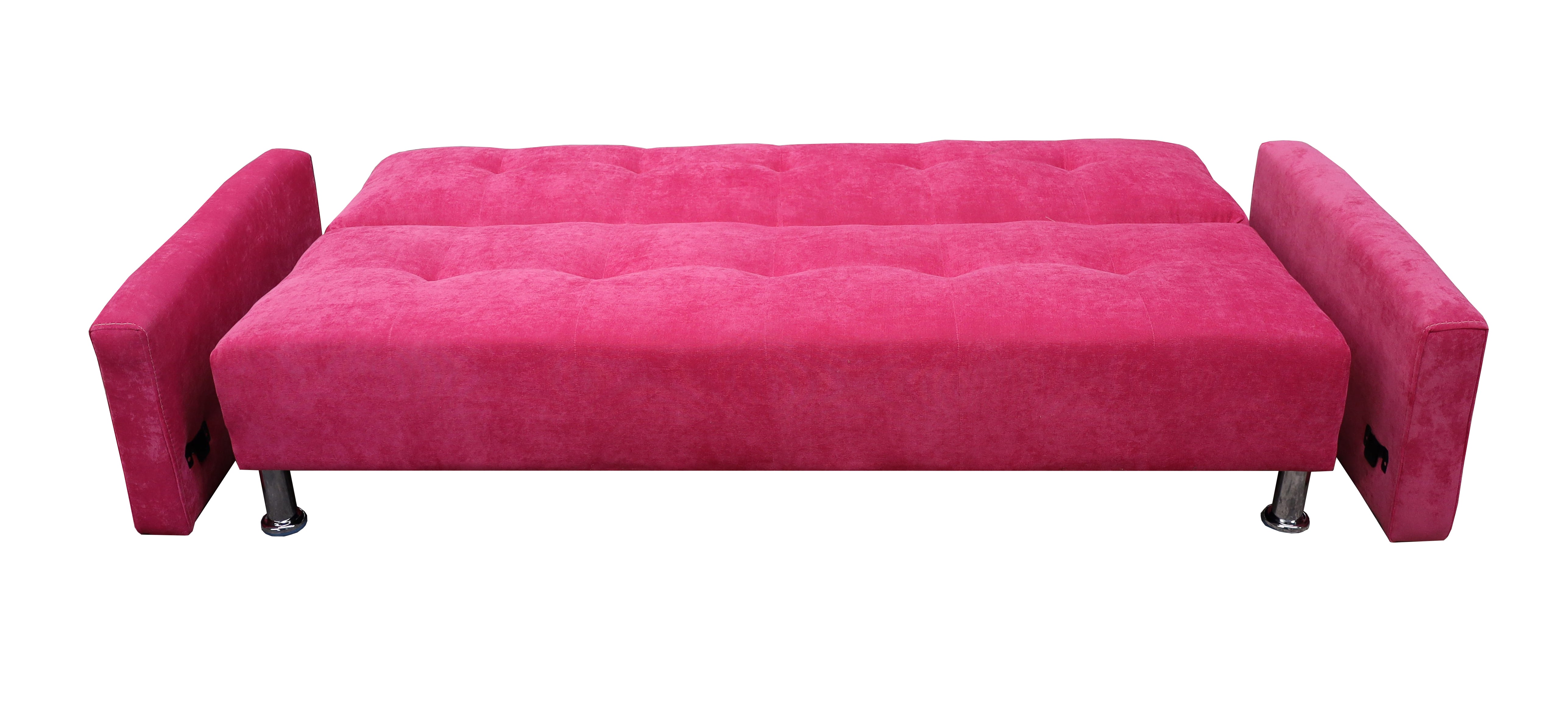 Sofa Cama Paris terciopelo Rosa, Brazos plegables, El Bazar Store, Futon 3 posiciones