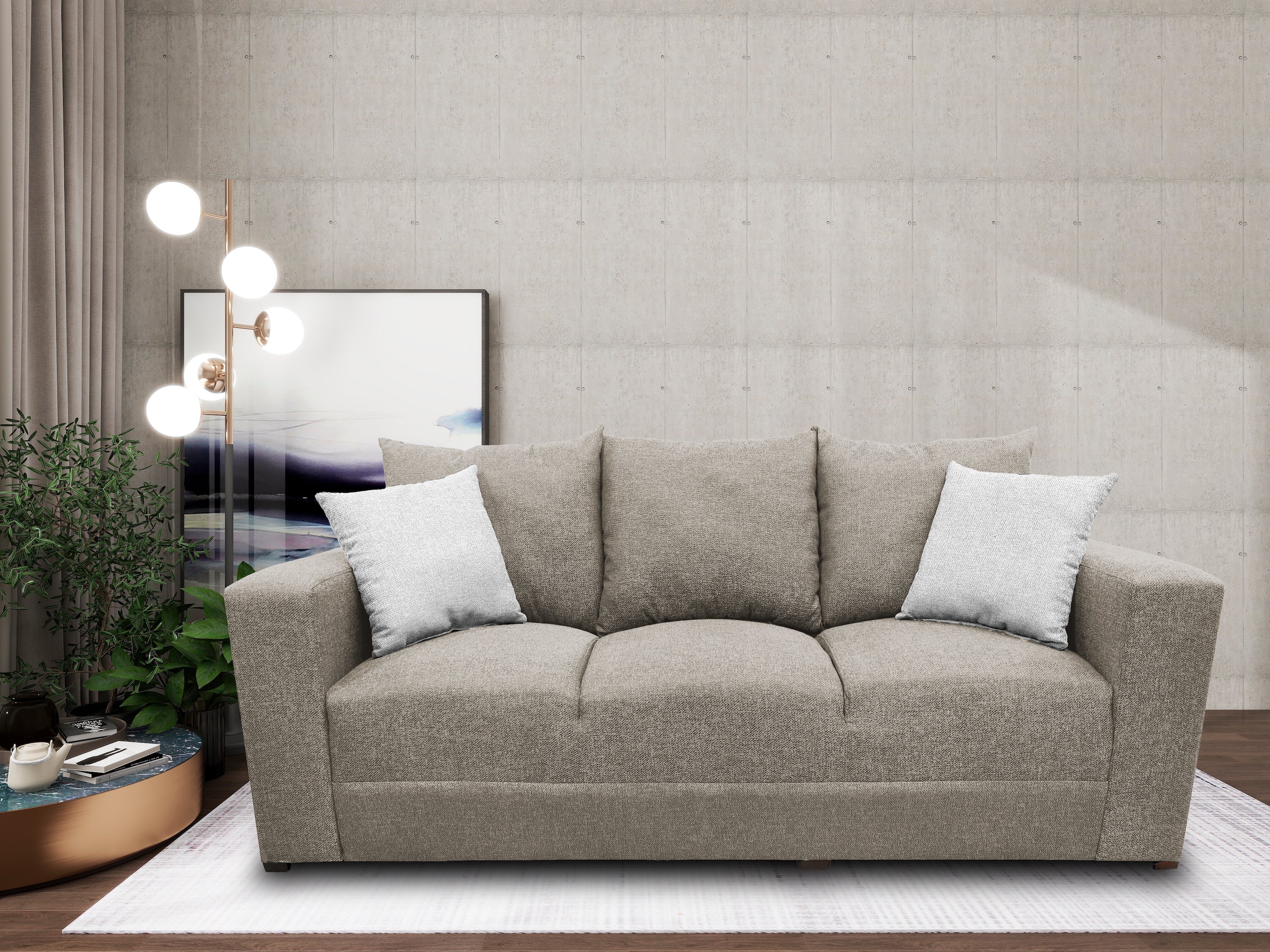 Sala Modular 3-2-1 El Bazar Store Miami Beige, Sofa, Love seat y sillon