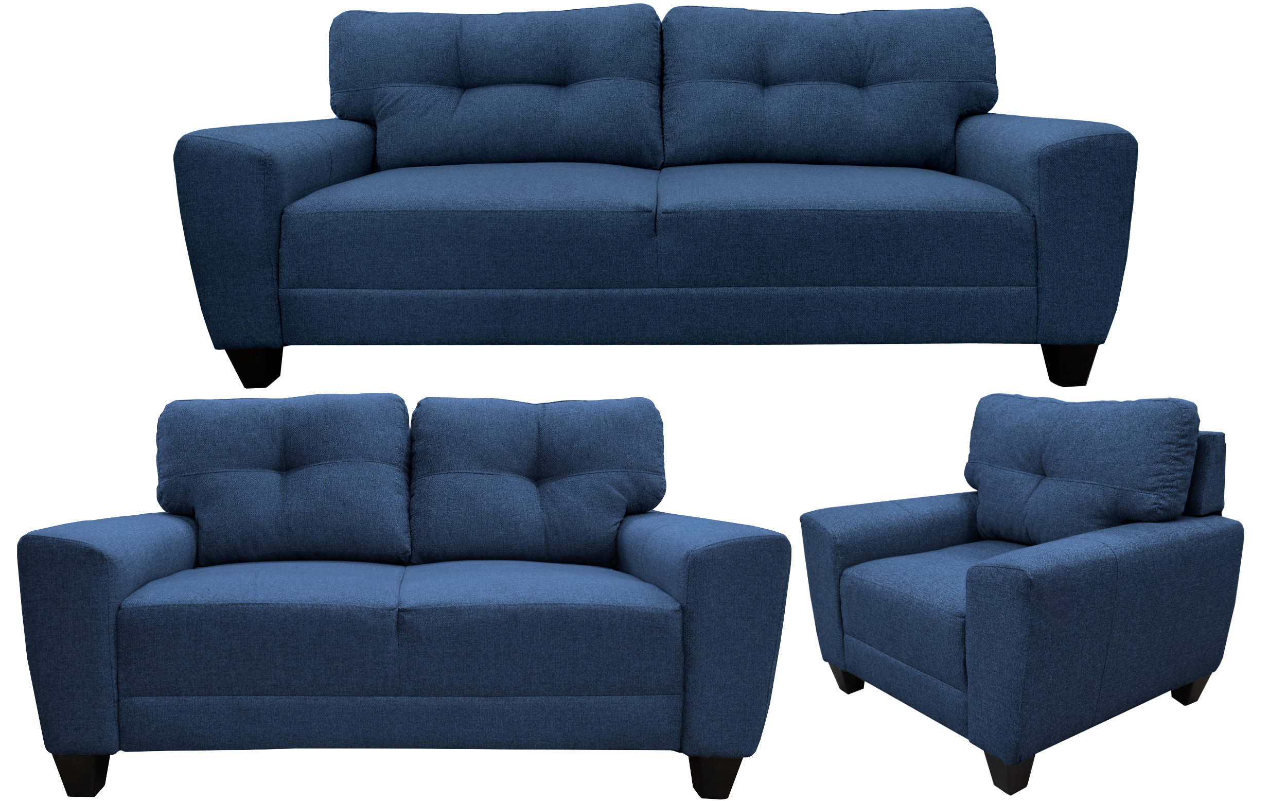 Sala Modular 3-2-1 El Bazar Store Sidney Azul marino, Sofa, Love seat y sillon