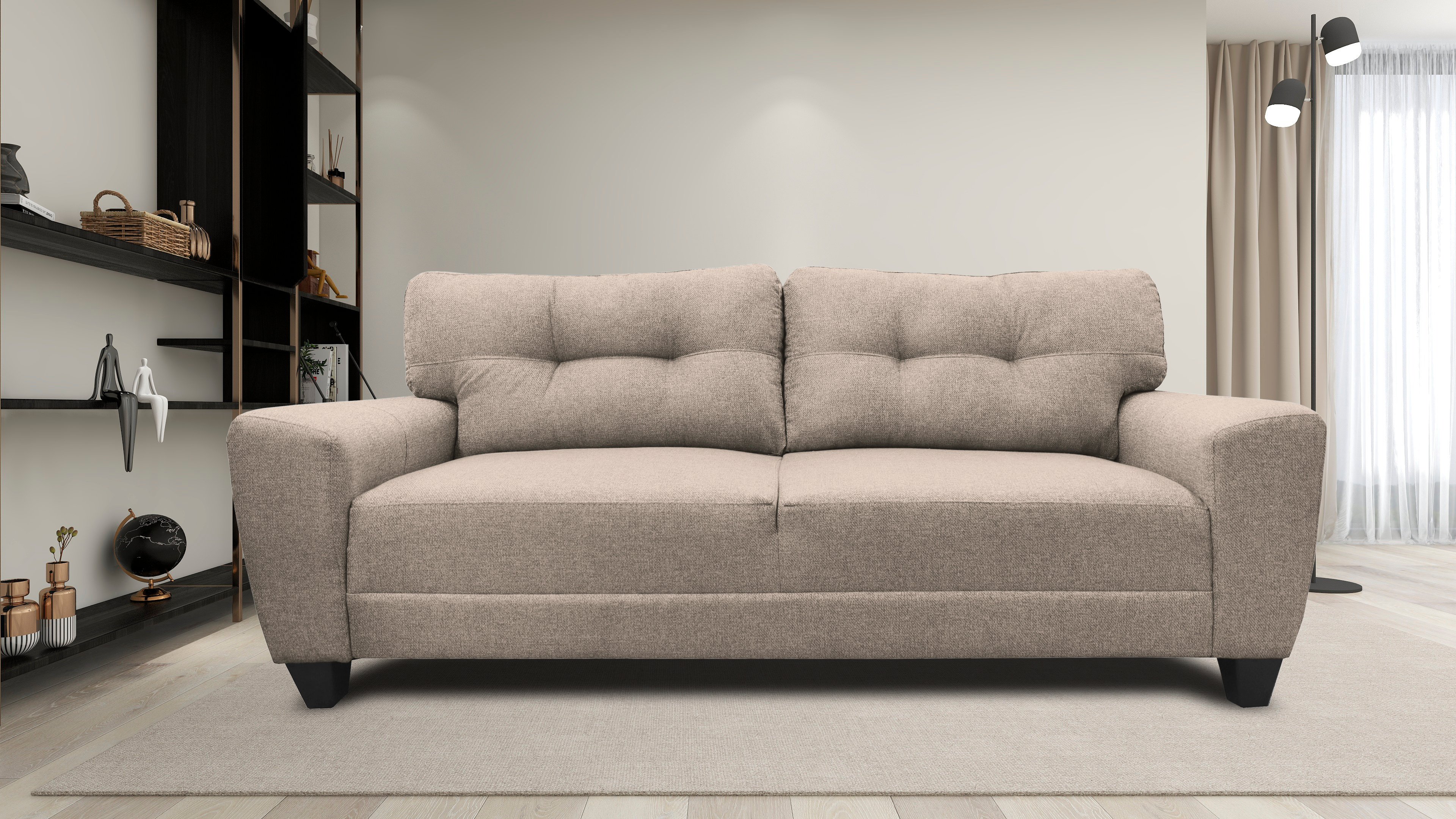 Sala Modular 3-2-1 El Bazar Store Sidney Beige, Sofa, Love seat y sillon