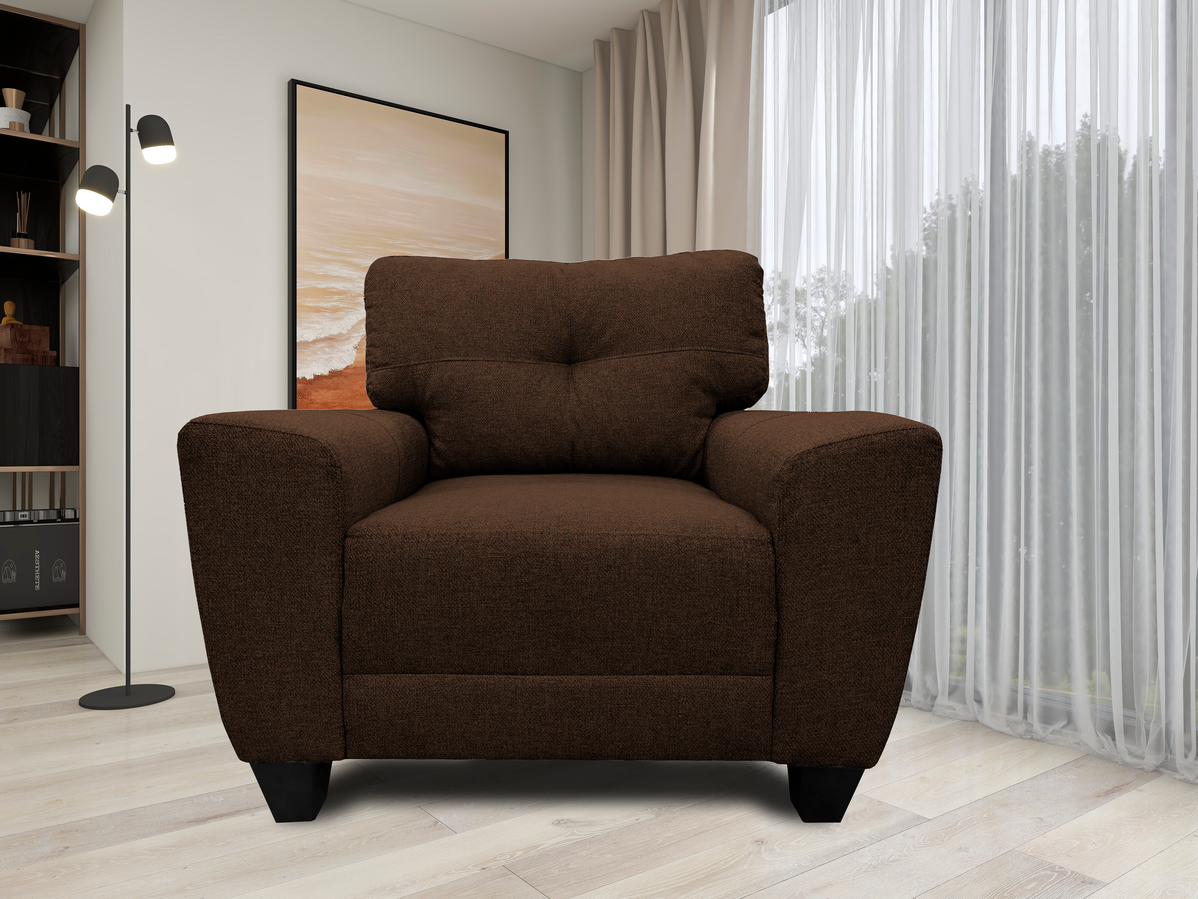 Sala Modular 3-2-1 El Bazar Store Sidney Chocolate, Sofa, Love seat y sillon