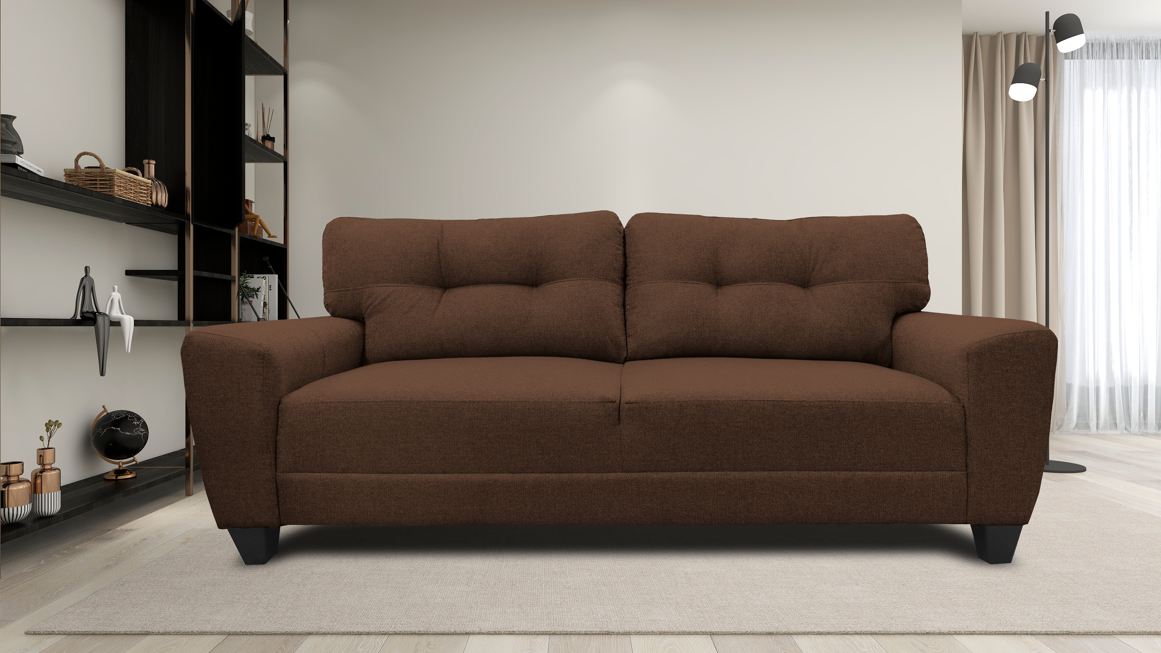 Sala Modular 3-2-1 El Bazar Store Sidney Chocolate, Sofa, Love seat y sillon