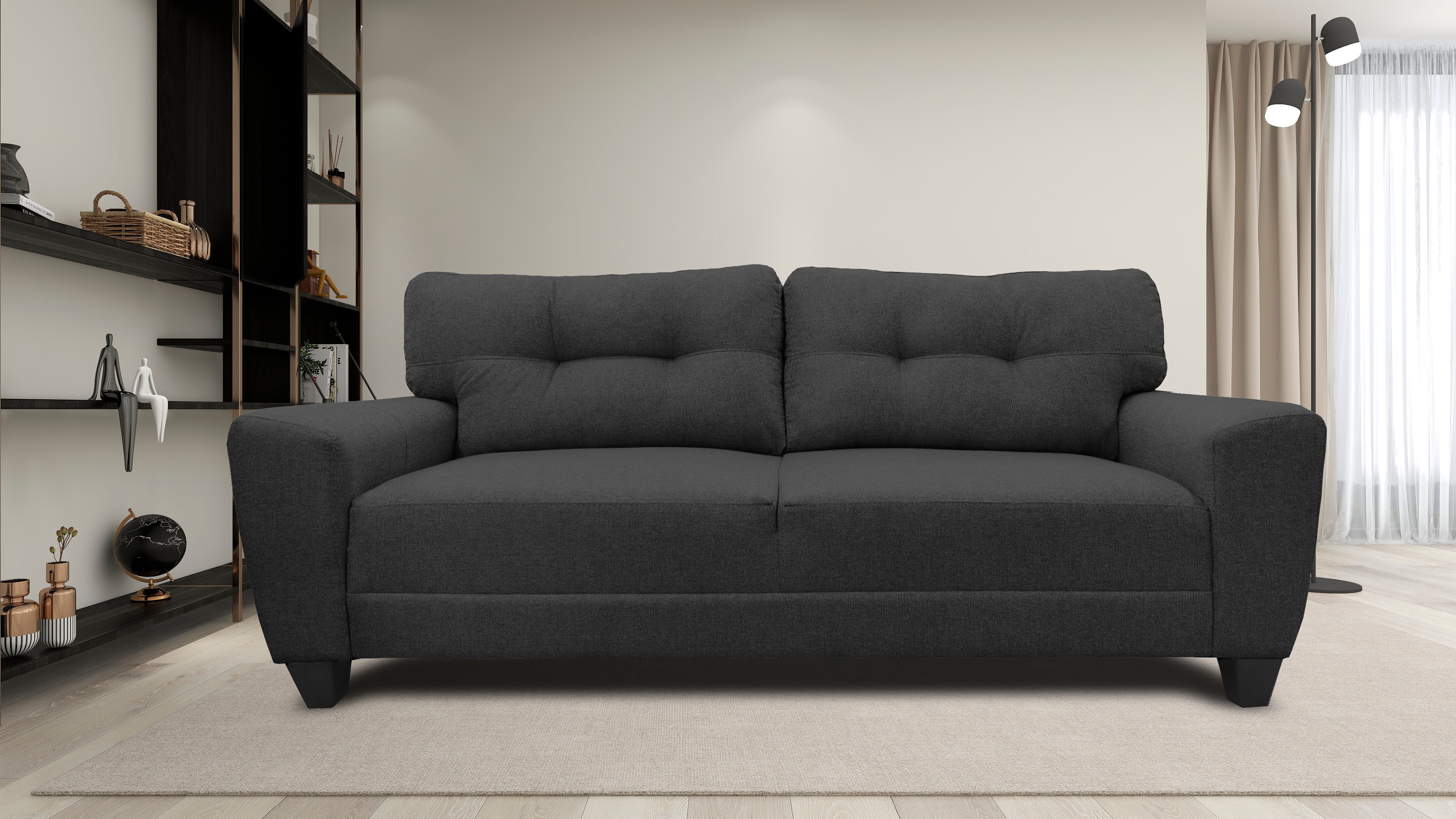 Sala Modular 3-2-1 El Bazar Store Sidney Gris oxford, Sofa, Love seat y sillon