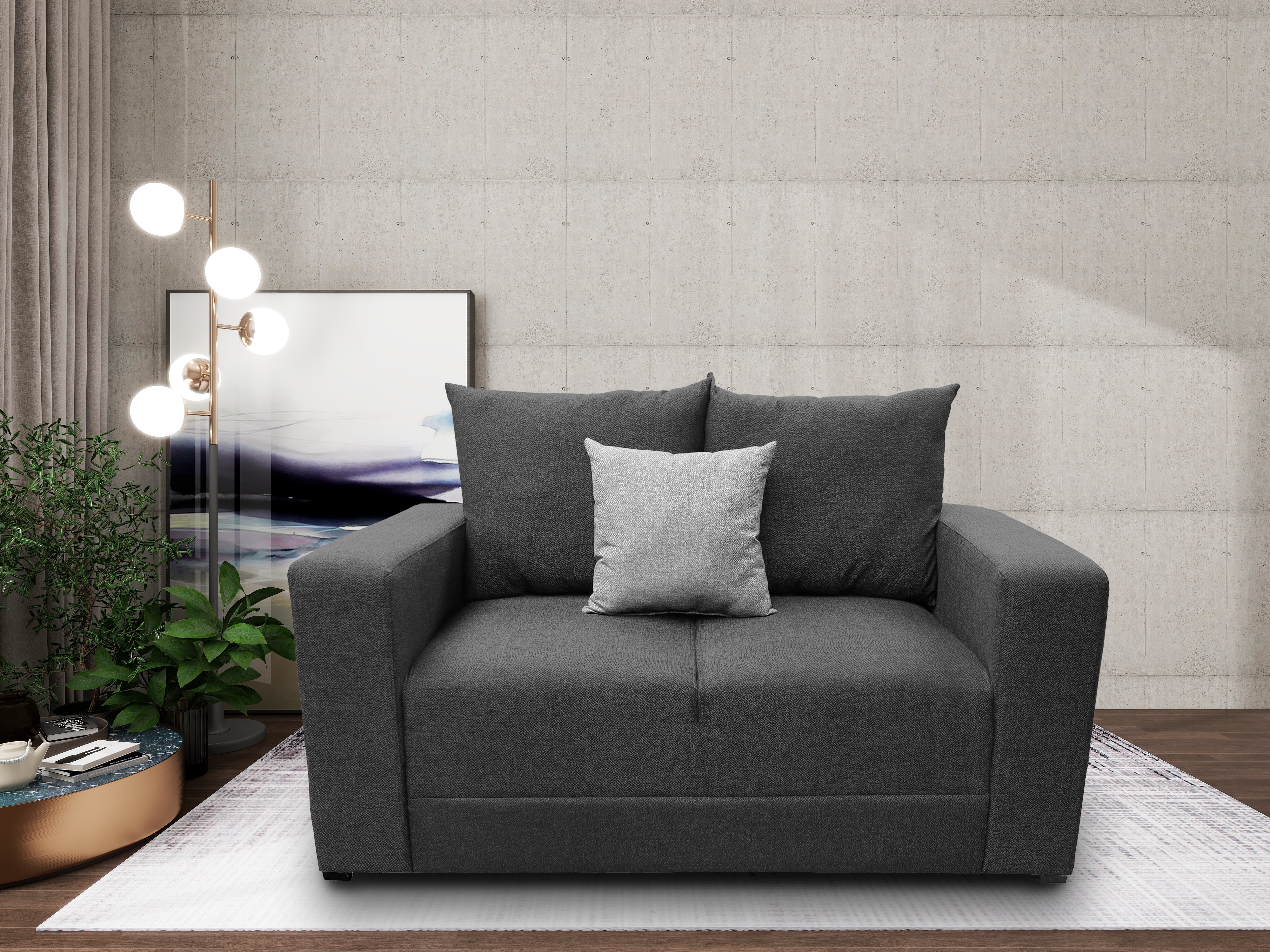 Sala Modular 3-2-1 El Bazar Store Miami Gris Oxford, Sofa, Love seat y sillon