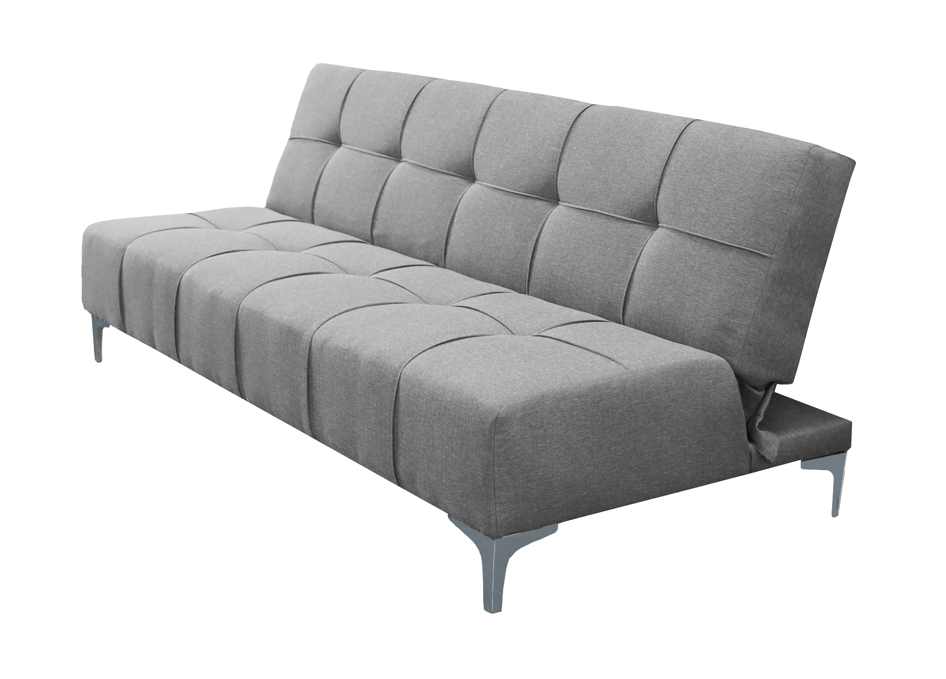 Sofá Cama Reclinable New York Lino Gris Plata Futon 3 Posiciones, El Bazar Store