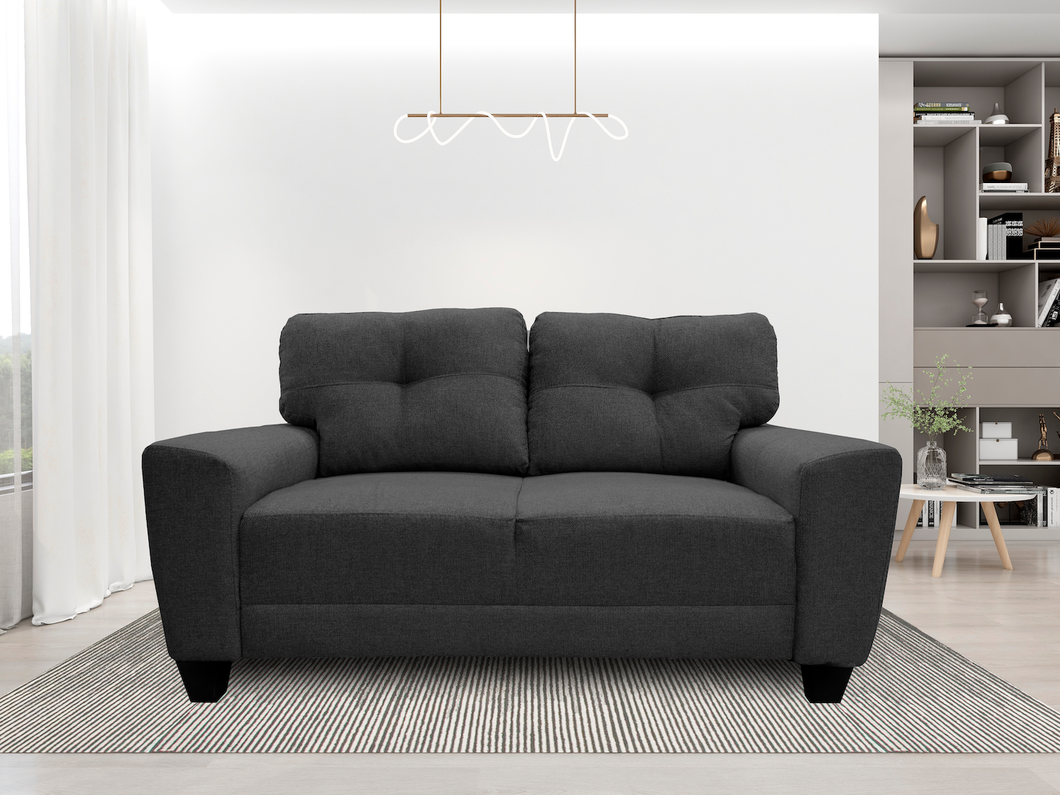 Sala Modular 3-2-1 El Bazar Store Sidney Gris oxford, Sofa, Love seat y sillon