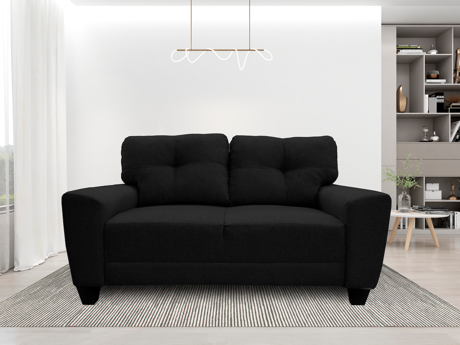 Sala Modular 3-2-1 El Bazar Store Sidney Gris Negro, Sofa, Love seat y sillon