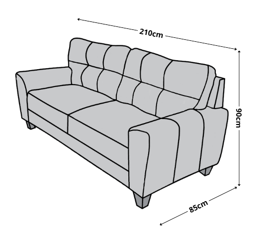 Sala Modular 3-2-1 El Bazar Store Sidney Gris Negro, Sofa, Love seat y sillon