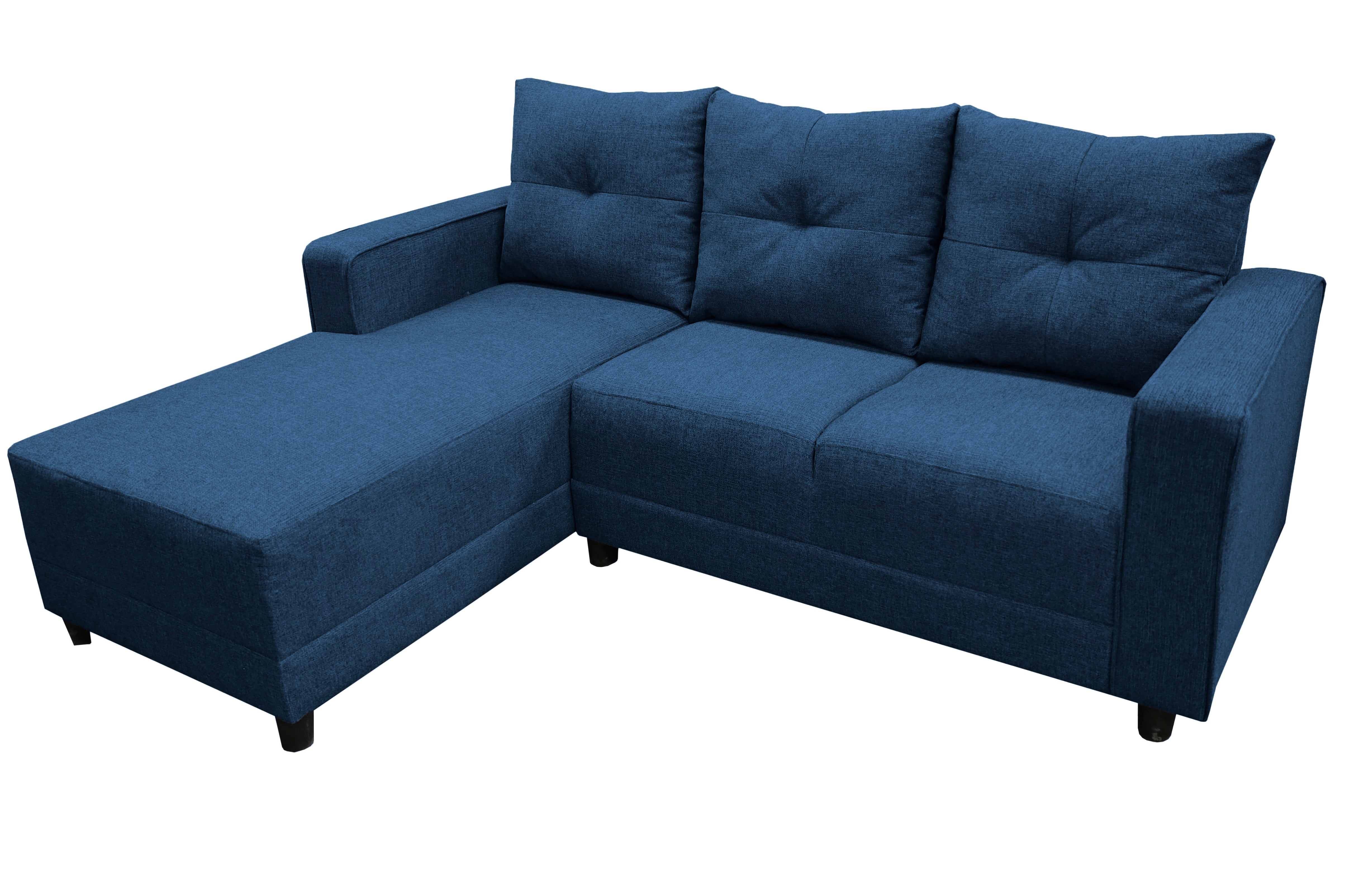 Sala Esquinera El Bazar Store Demeter Azul marino 210x160 cm, Tela Lino nacional, Modular, Chaise, love seat