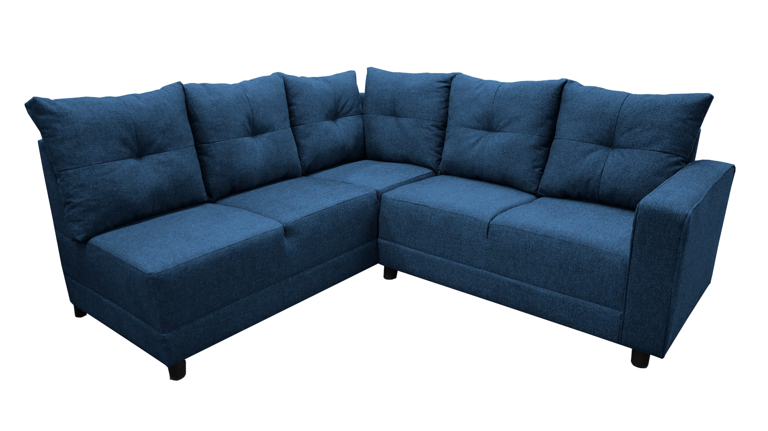 Sala Esquinera en U El Bazar Store Hera Azul marino 160x275x215 cm, 4 Salas en 1, Tela Lino nacional, Modular, Chaise, love seat, sofa