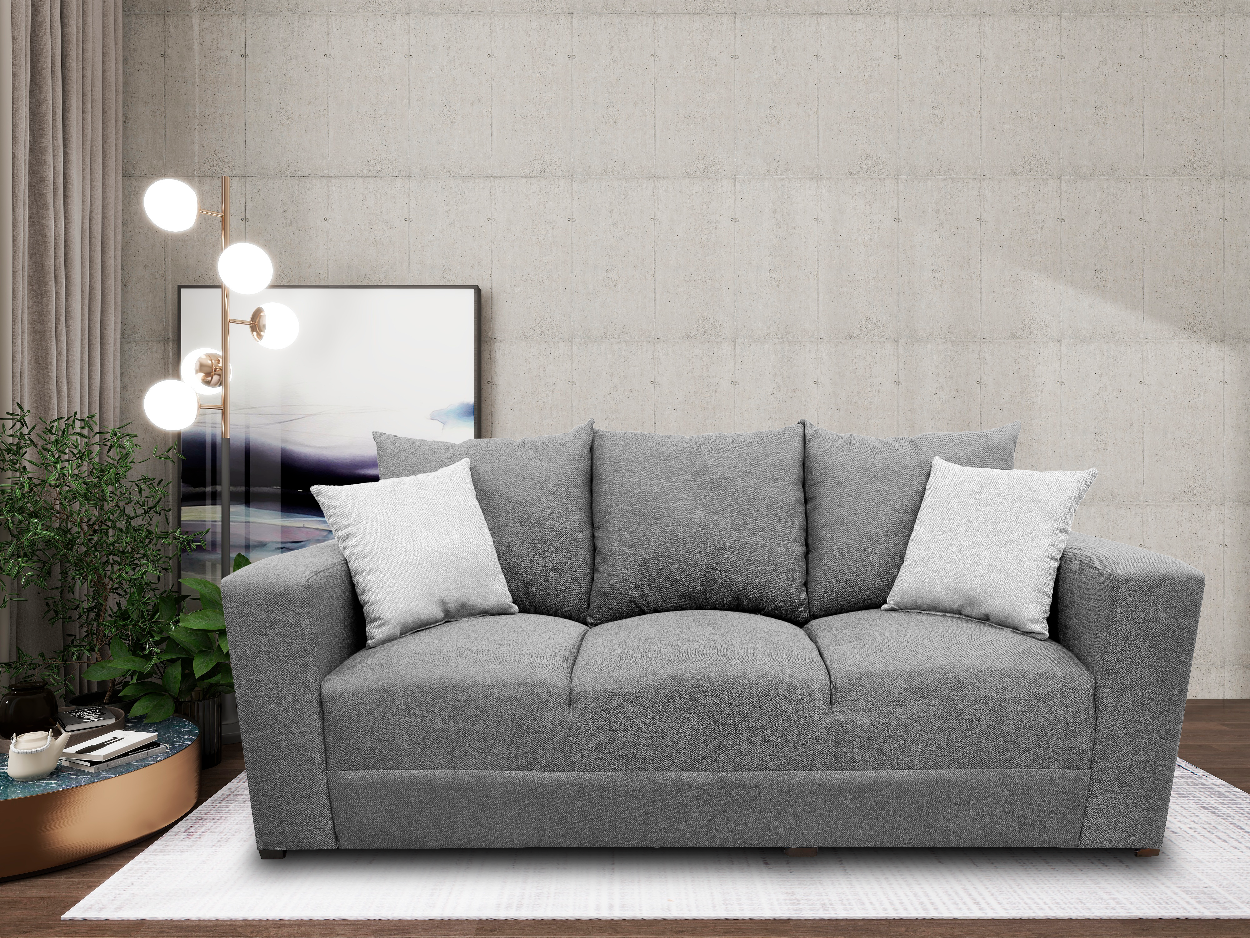 Sala Modular 3-2-1 El Bazar Store Miami Gris plata, Sofa, Love seat y sillon