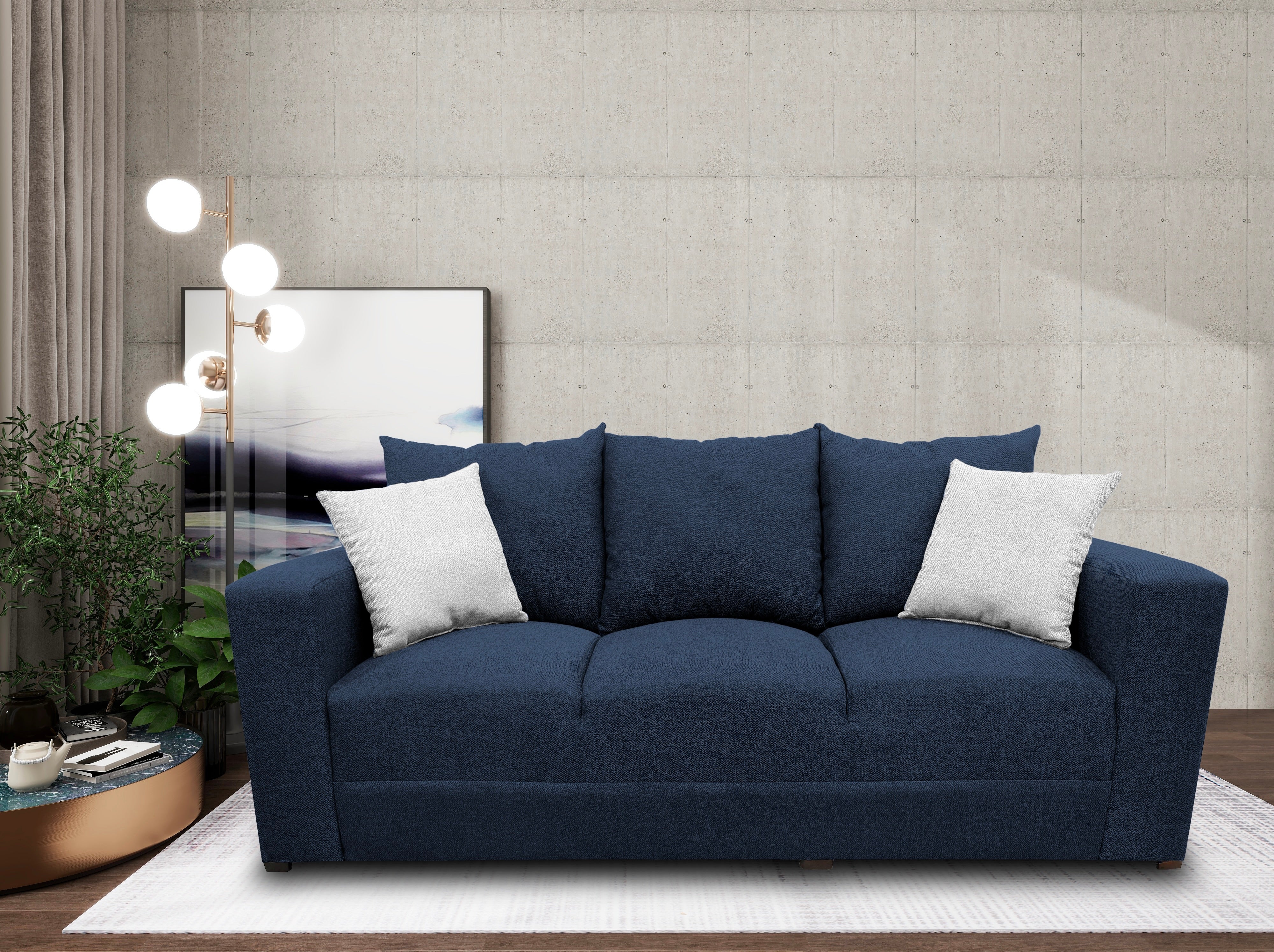 Sala Modular 3-2-1 El Bazar Store Miami Azul marino, Sofa, Love seat y sillon