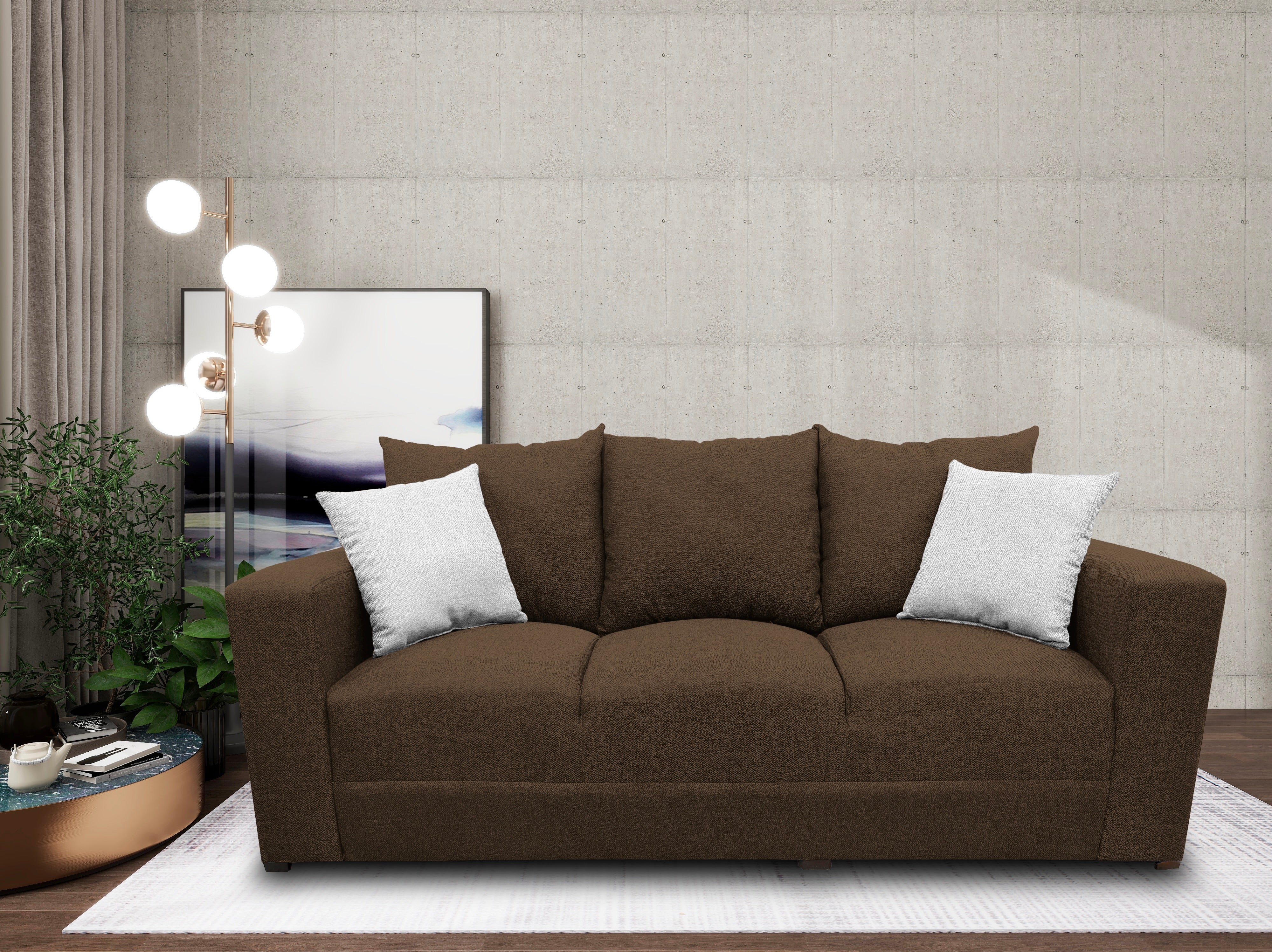 Sala Modular 3-2-1 El Bazar Store Miami Chocolate, Sofa, Love seat y sillon